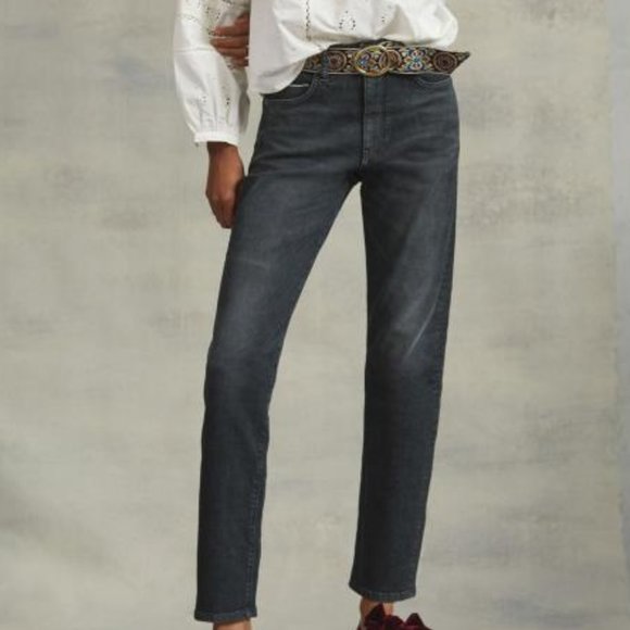 Anthropologie Pilcro 28T NWT Black The Selvedge Vintage Straight Jeans 28 TALL - Picture 2 of 4